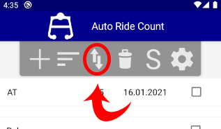 Import a trip to Auto Ride Count